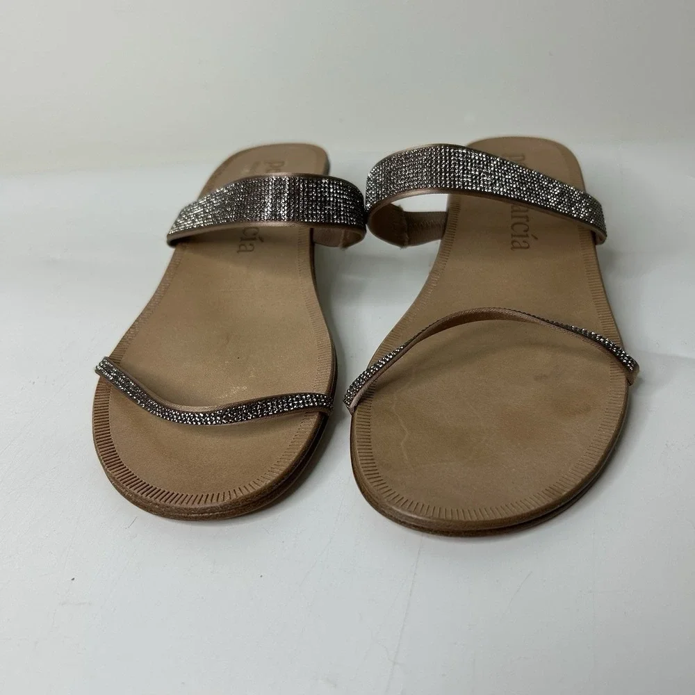 Pedro Garcia Zayna Sandals 41 US 10.5 Embellished Straps Leather Made In Spain